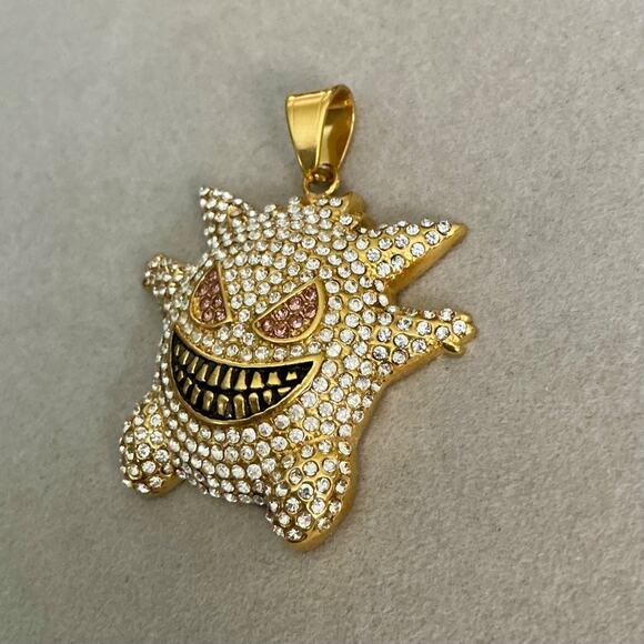 Brand New- Iced GENGAR Pokémon Pendant Medium- Gold - Picture 3 of 9